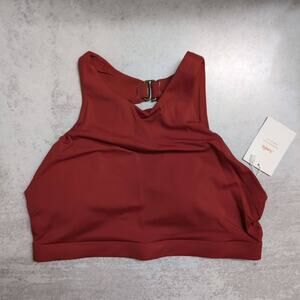 NWT Andie The Luzon Top Chili Pepper Wide Straps Back Clasp Cutout Bikini L